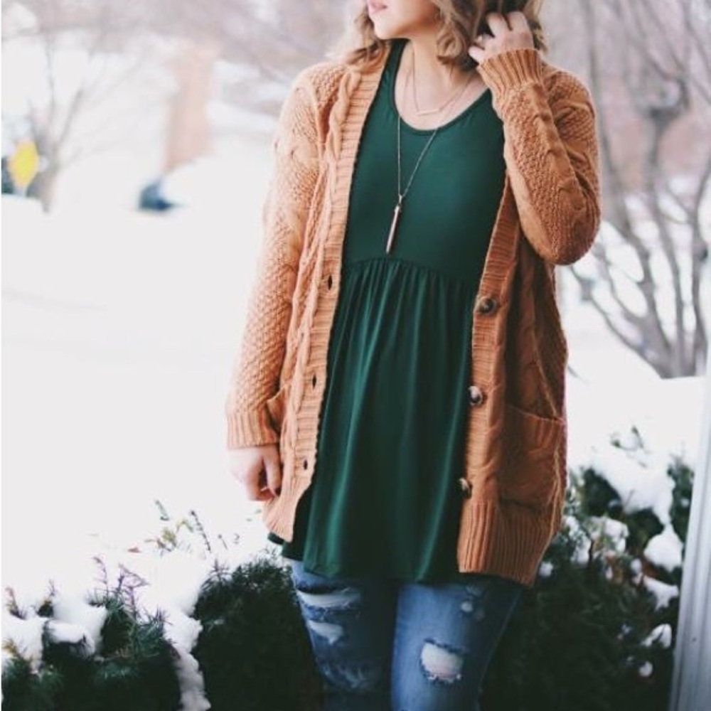 Cable Knit Boyfriend Cardigan